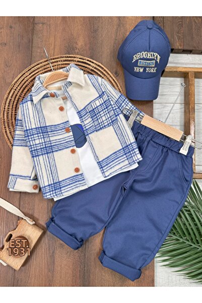 Bolly Baby Plaid Shirt Hat Oversized Hiphop Pants Badili 4-Piece Boys' and Ba...