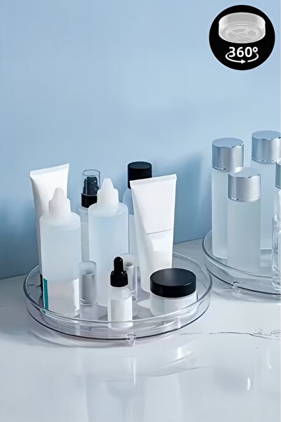 Mutfak Köşesi Lumora 360 Rotating Makeup Organizer – Clear Countertop Cosmetic Organizer 23.5 cm