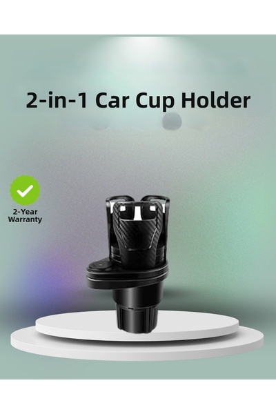 MericLine Car Dual Cup Holder 360 °   Rotatable Two-In-One Adjustable