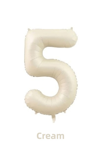 Bunloon Cream Color 5 Number Giant Foil Balloon 76 cm Birthday Party Decoration