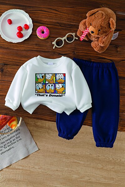 ADABEBEK New Season Hey Duck Cartoon Character Printed 2-Piece Baby Set 23293