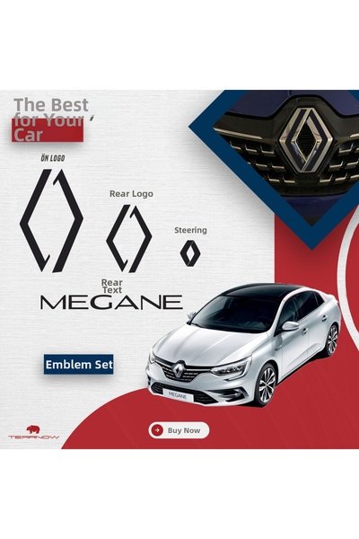 TEARNOW ملصق مطلي بشعار Megane 4 (2016-2025) بتصميم جديد - أسود بيانو، أسود