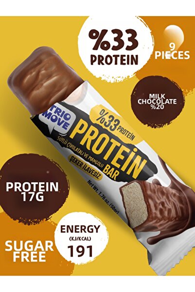 TrioMove بروتين بار - بالمانجو والزبادي، 33% بروتين، 50 جرام × 9 قطع Trio Move