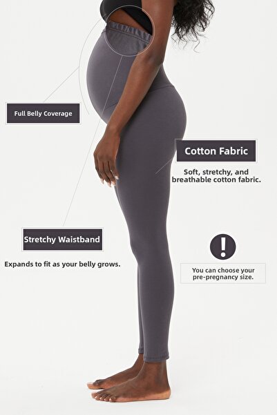 Almila Cotton Elastane Long Women's Maternity Leggings 2023 (TO ANKLE)