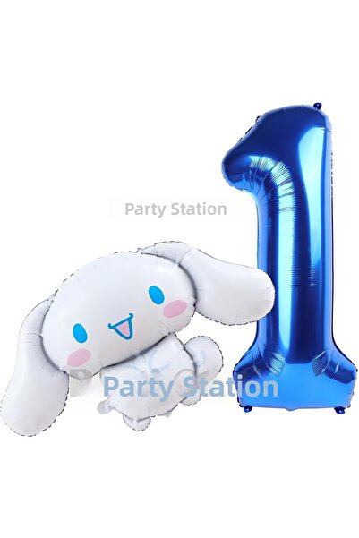 Parti Station Sanrio Cinnamoroll Concept Foil Balloon and 1 Year Old Navy Blu...