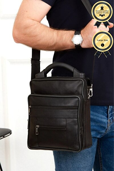 Newish Polo Мъжка чанта за през рамо от естествена кожа с естествена дръжка