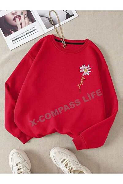 x-compass life Femei / Fete Decolteu Crew Swit Pe Daisy Printed Seasons