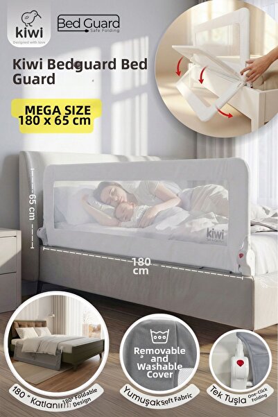 Kiwi Baby Safety Bed Barrier – Folding Children's Sleeping Bed Guardrail, Anti-Fall – 180X65Cm
