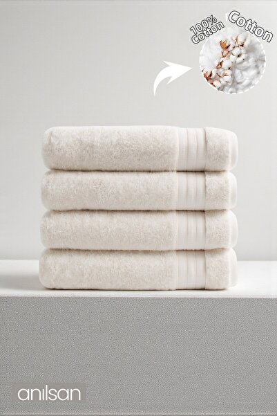 Anılsan Set de 4 prosoape de baie Dora bej - 70x140 cm, 420 gr, 100% bumbac, ...