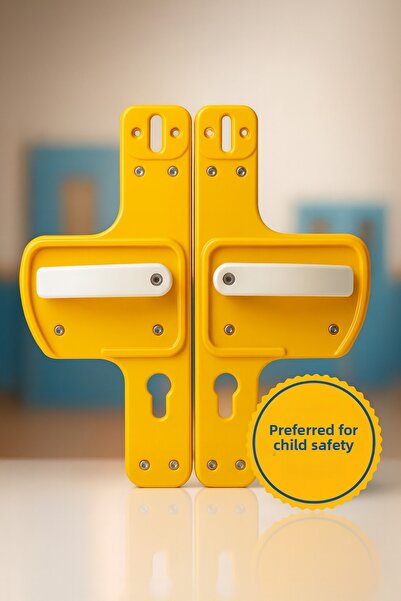 Life 360 مقبض البوابة المزود بحاجز |   أصفر-أبيض |   آمن للأطفال |   مناسب لل...