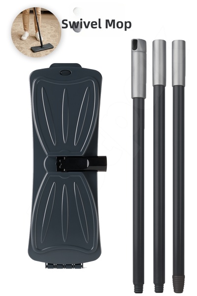 Destpak Handle Broom - 6 Roller Handle Broom - Manual Broom - 110 cm Detachable Quality Handle - with Dustpan