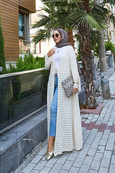 EBRUTESETTÜR Tie Front Knitwear Cardigan with Mesh Detail