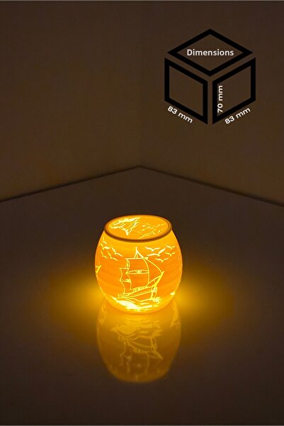 Filamentim حامل شموع تي لايت بطباعة ثلاثية الأبعاد مع شكل قارب شراعي - يتضمن ...