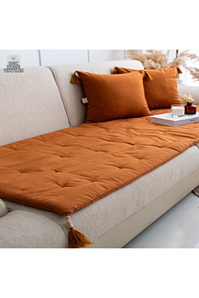 DNC home tekstil وسادة مقعد فاخرة من الكتان بالقرفة صديقة للحيوانات الأليفة (...