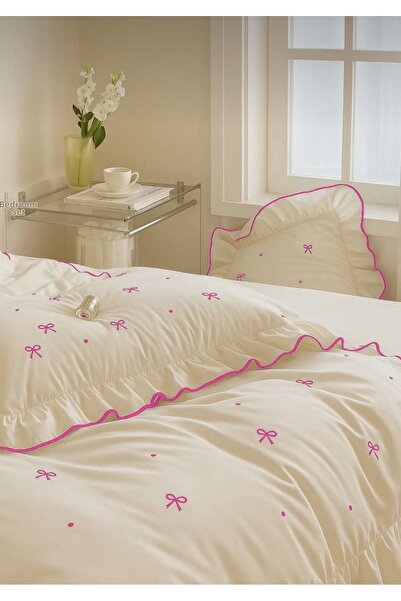 Uçkan home %100 Cotton Soft Elegance Single Duvet Cover Set