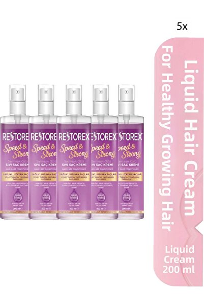 Restorex Balsam lichid Speed Strong Shiny Care 200 ml - Extract de iederă, sănătos, anti-cădere a părului, 5 bucăți