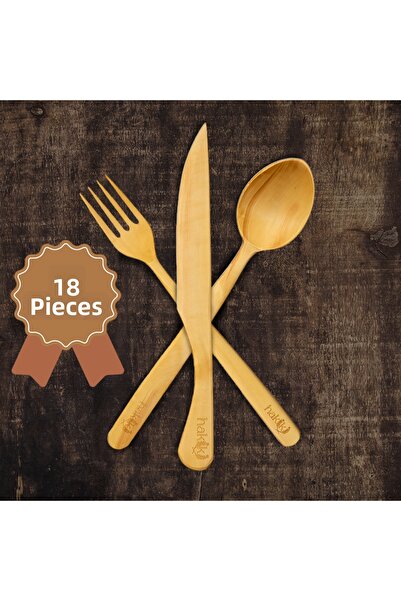 Hakiki Store Boxwood 18 Piece Dessert Cutlery Set