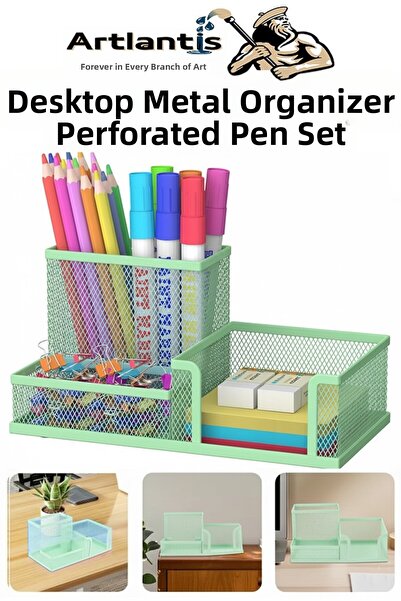 Artlantis Set de suporturi metalice pentru pixuri de birou, 3 piese, 1 pachet...