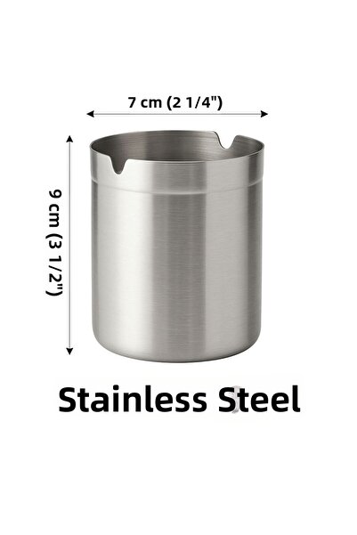 MARATON منفضة سجائر فاخرة من الفولاذ المقاوم للصدأ للسيارة والمنزل والمقهى وا...