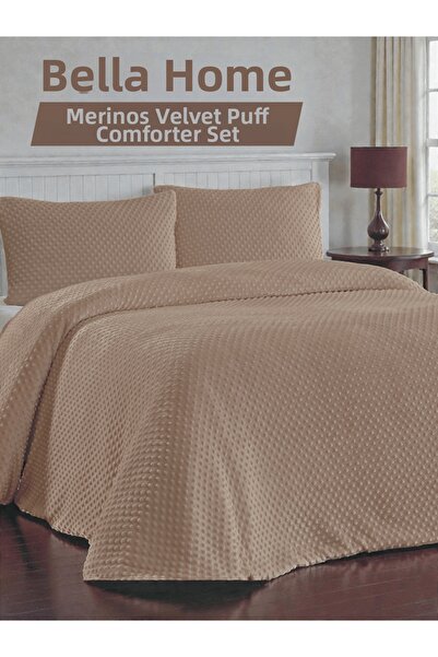 Bella Home Velora Double Size Bud Comforter Quilt Set - 220X240 cm - Original Pvc Bag Camel