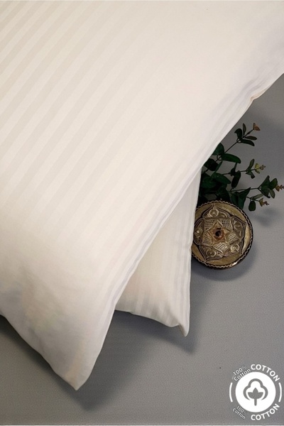 VESSİNOHOME غطاء وسادة فندقي من الساتان القطني من سلسلة ميلانو مكون من قطعتين...