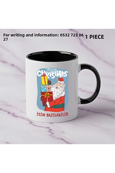 Ceymas Hediyelik كوب سيراميك مطبوع بطابع سانتا كلوز لعيد الميلاد
