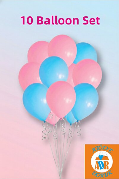 Atölye Doruk Gender Reveal Pink-Blue Balloon Set, Party Table Decoration. Bab...