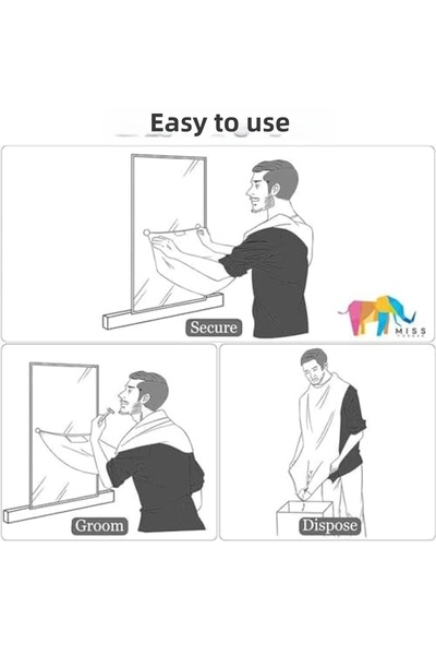 Nacario NrcrioShop غطاء لتنظيف الشعر واللحية، مريلة تنظيف للحمام مع أداة شفط،...