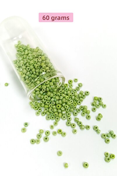 NOVAHAVEN Mărgele de nisip din sticlă turnată (8/0) 3 mm - 60 grame - Verde I...