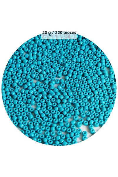 markentegra Turquaz Blue Color 4 mm Approx 220Pcs/20 Grams Glass Beads Needle...