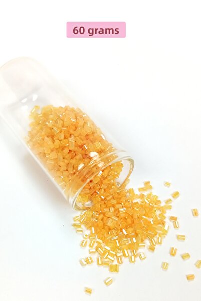 TAEYU Mărgele de sticlă tăiate 2mm - 60 grame - Galben deschis transparent - ...