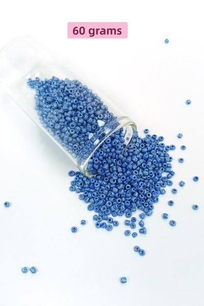 Royaleks Mărgele de nisip din sticlă turnată (11/0) 2 mm - 60 grame - Albastr...