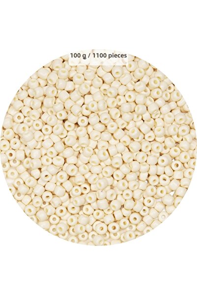 Generic Brand White 4 mm Glass Beads - 1100 Pieces for Needlework, Writing, a...