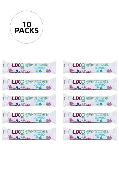 Mestore J-250 كيس قمامة جامبو مقاس 80 × 110 سم 10 لفات × 10 عبوات = 100 قطعة ...