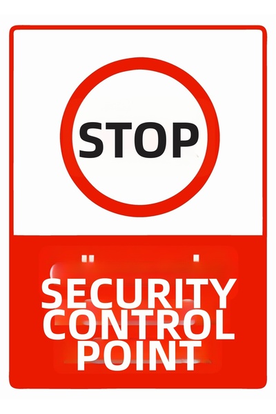 ZiPrinter لافتة تحذيرية من نقطة التحكم الأمنية من نوع ISG مصنوعة من مادة PVC ...