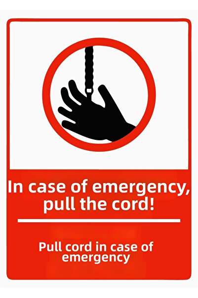 ZiPrinter اطرح الحبل للخارج في حالات الطوارئ! لافتة تحذير من مادة PVC مقاس A5...