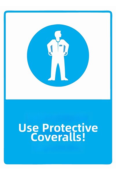 ZiPrinter استخدم بدلة الحماية! لافتة تحذير من مادة PVC مقاس A5 15x21 سم