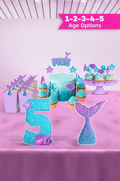 Hey Parti Set de petrecere cu tematică sirenă - Concept de zi de naștere cu o...