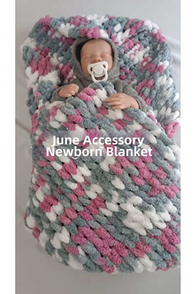 Haziran Accessory Alize Brand %100 Puffy, Handcrafted Knitting, Sofa Shawl, C...