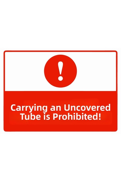 ZiPrinter من يحمل أنبوبًا بدون غطاء يرتكب جريمة! لافتة تحذير من مادة PVC مقاس...