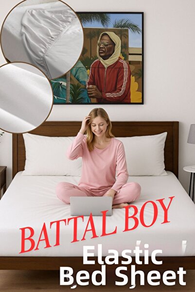 Dantelux Cearșaf de pat elastic din bumbac Ranforce - DIMENSIUNE MARE (180 x ...