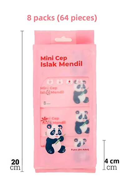 pasajdanal مناديل جيب مبللة صغيرة لطيفة (عبوة من 8 قطع)