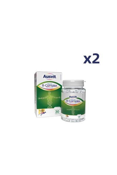 Ausvit B-Complex Advanced Formula - Two Boxes - Vitamin B Complex Containing Tablet Food Supplement 30Tb