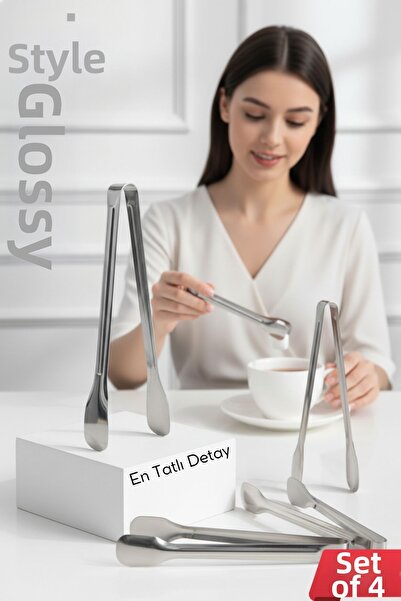 Transformacion Steel 4-Piece Candy Tongs 13 cm |   Ice, Lemon and Cube Sugar ...