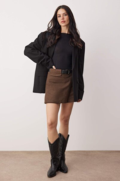 Trendyol Collection Dark Brown Shorts & Bermuda Twoaw21Sr0037
