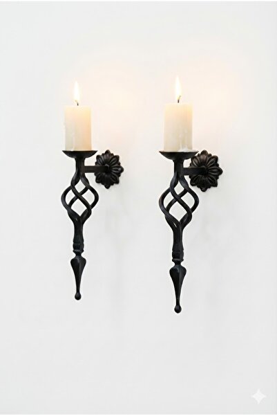 Samsun Demsa Demir Ferforje İkili Vintage Spear Mumluk Şamdan