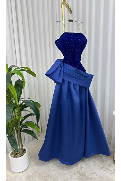 Generic Party dress with an embroidered top and satin skirt with a side bow