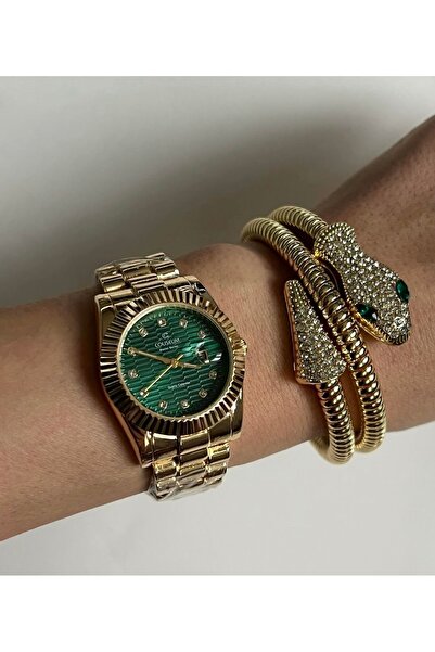 a rose jewelry Çelik Saat ve Bileklik Set