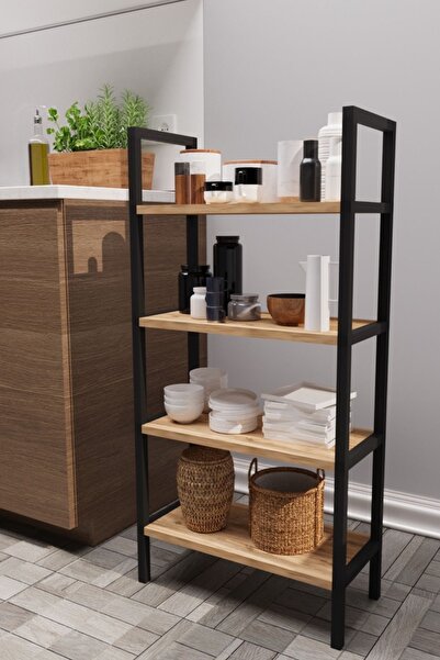 bodygym Nefes 4 Raflı Mutfak Rafı Metal Ayaklı Banyo Dolabı Çok Amaçlı Raf Ki...