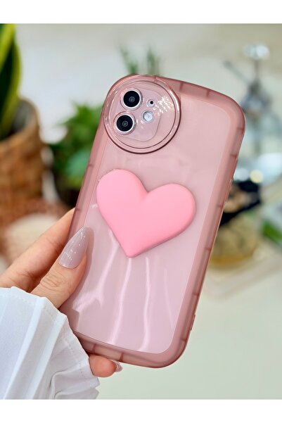 Go Aksesuar iPhone 11 Uyumlu Oyuncaklı Kalp Desenli Kılıf